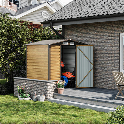Outdoor Galvanized Steel Tawny Storage Shed