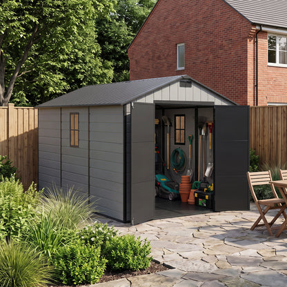 8X12FT Outdoor Aluminum & PP Storage Shed