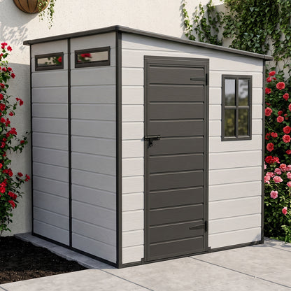 6x6 FT Outdoor Garden Plastic Storage Shed