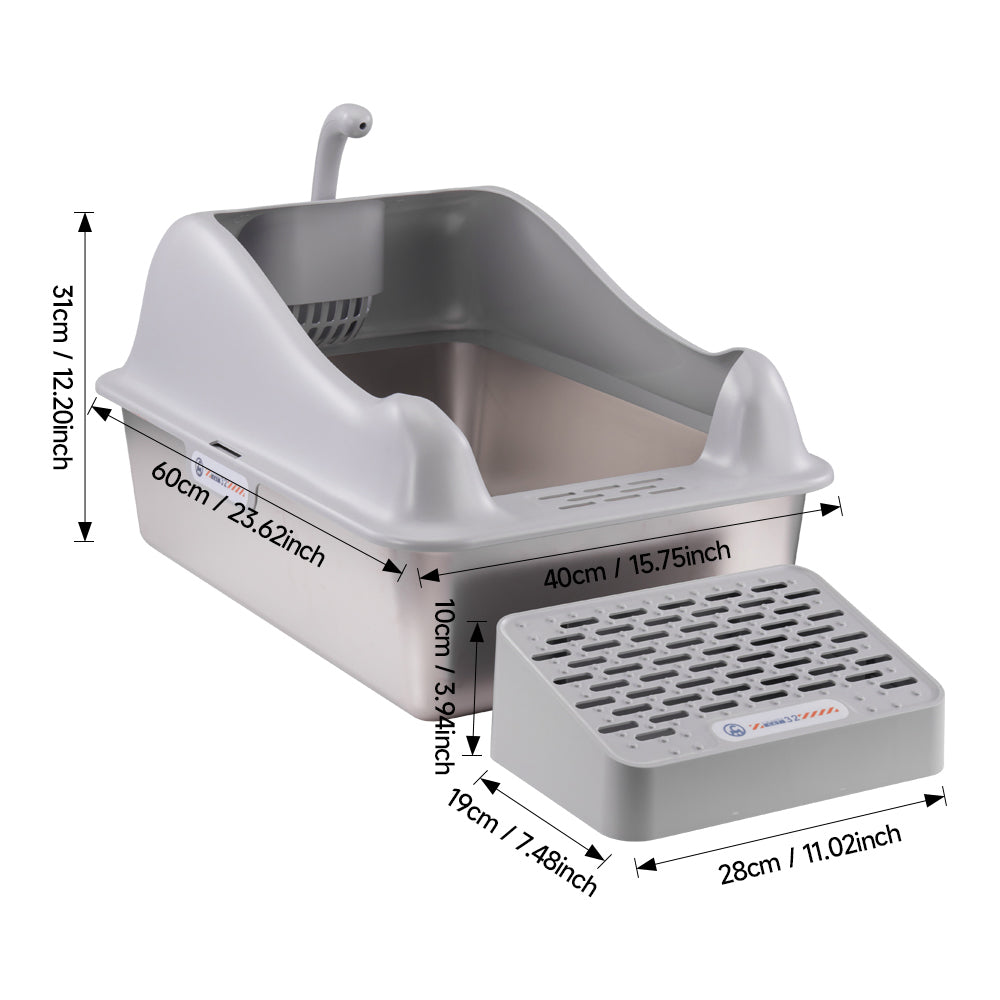 Large Stainless Steel Cat Litter Box