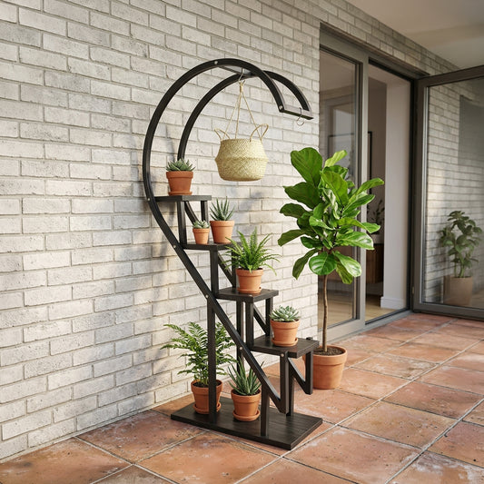 Curved 4-Tier Plant Stand Bonsai Display Shelf