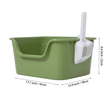 Open Top Cat Litter Box with Scoop