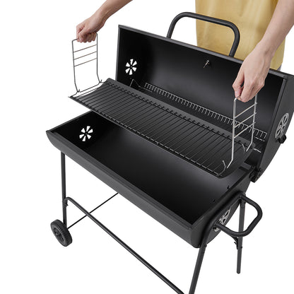 Outdoor Garden Charcoal Smoker BBQ Grill with Wheels