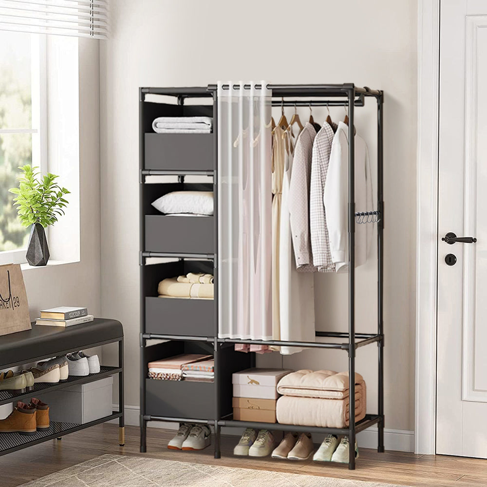 Portable Metal Closet Bedroom Cabinet