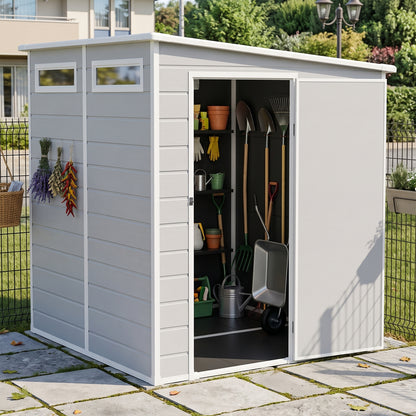 6x6 FT Pent Roof Garden Storage Shed