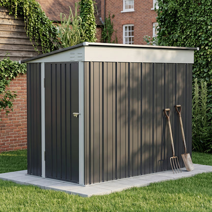 4x8 FT Pent Roof Garden Tool Shed Outdoor Patio Storage House