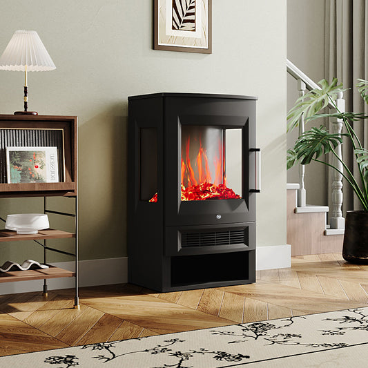 3-Sided Freestanding Electric Fireplace Heater with WiFi Control