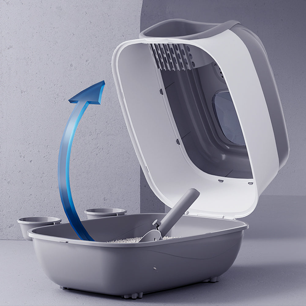 Large Enclosed Cat Litter Box with UV Sterilizer Lamp