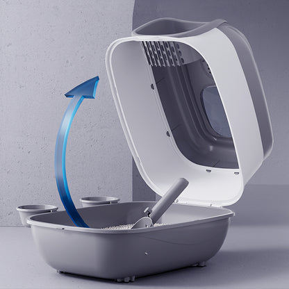 Large Enclosed Cat Litter Box with UV Sterilizer Lamp