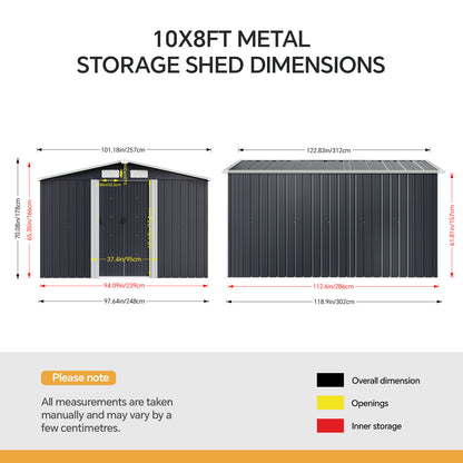 Steel Garden Storage Shed with Apex Roof