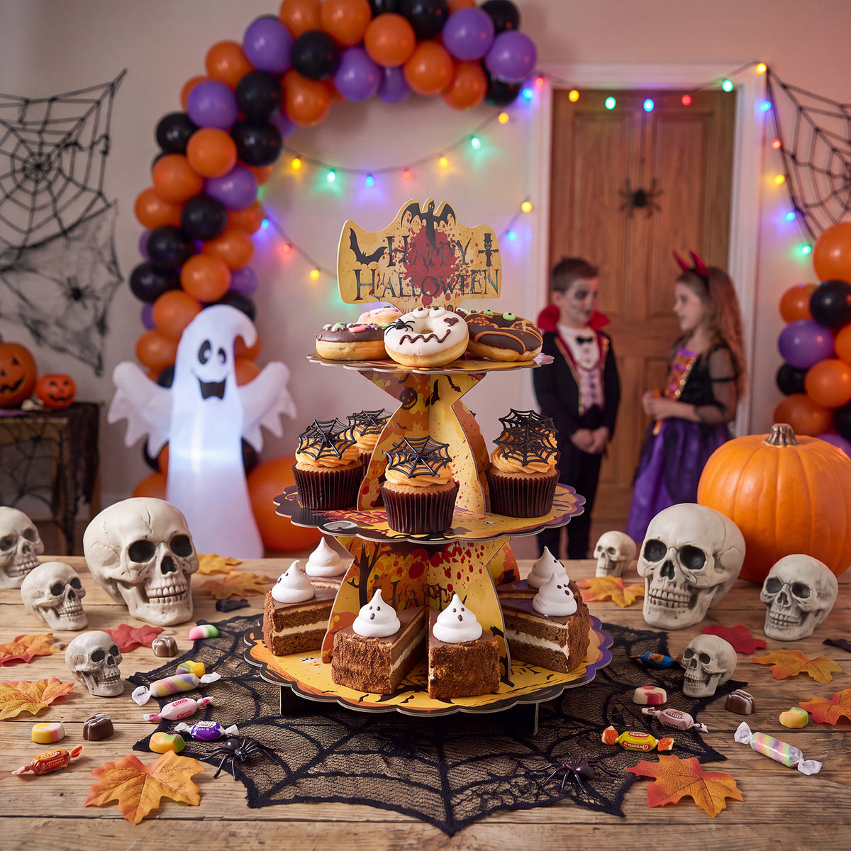 3-Tier Halloween Cardboard Cupcake Display Stand
