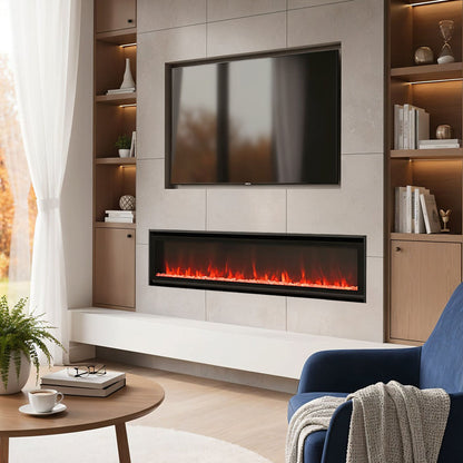 40/50/60-inch Wall Mounted Electric Fireplace with Remote Control