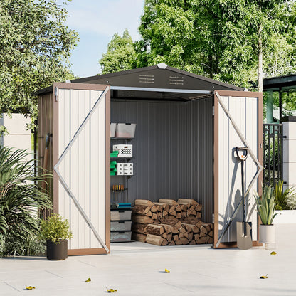 6 x 4 ft Apex Roof Garden Tool Shed With Lockable Doors