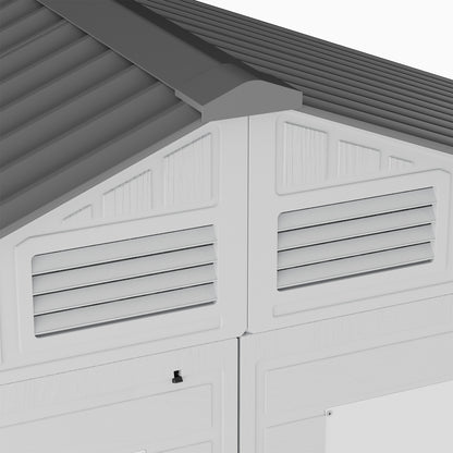 8 x 6 ft Plastic Garden Storage Shed with Apex Roof & Double Doors
