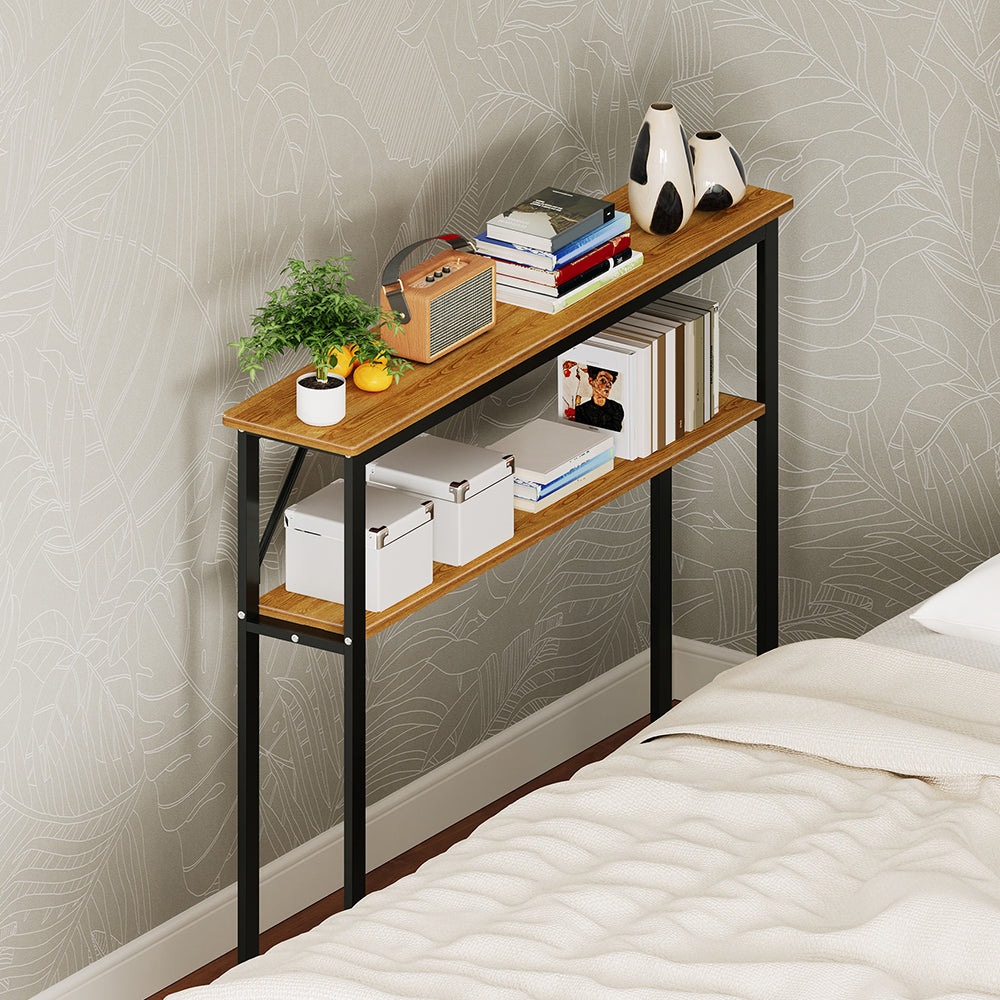 Slim Console Table Entryway 2-Tier Table with Adjustable Feet
