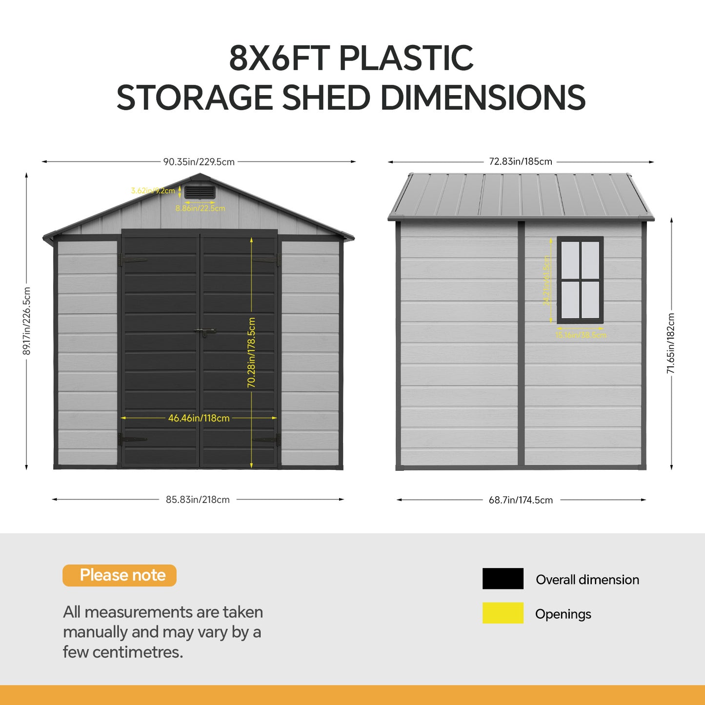 7x6 FT Large Garden Storage Shed