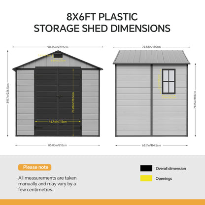 7x6 FT Large Garden Storage Shed
