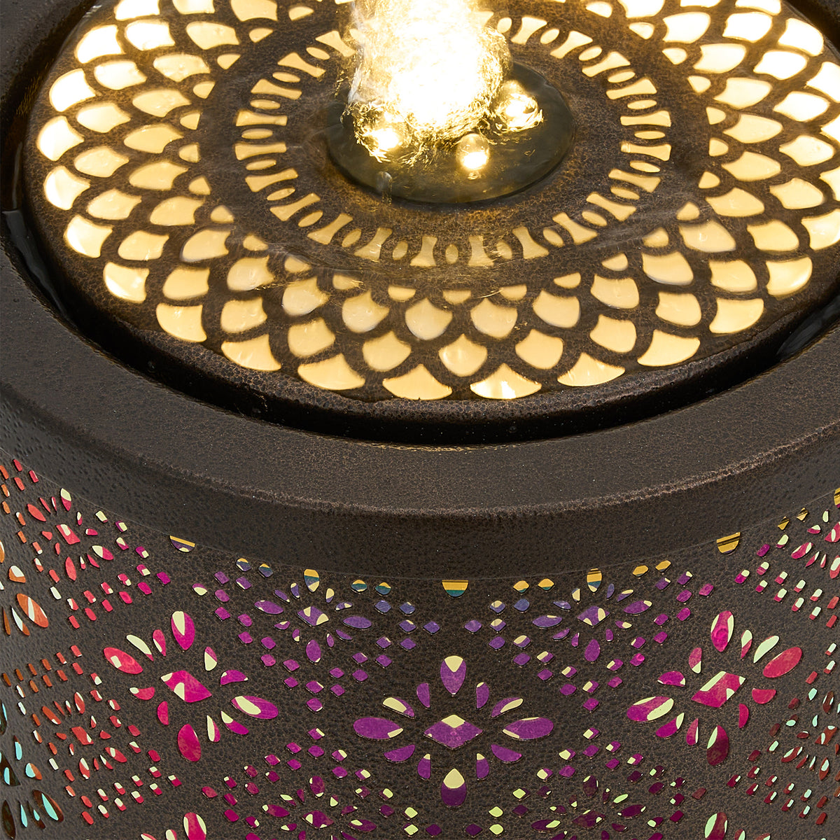 Creative Metal Tabletop Fountain with Light