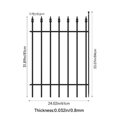5-Panel Decorative Metal Garden Fence Set