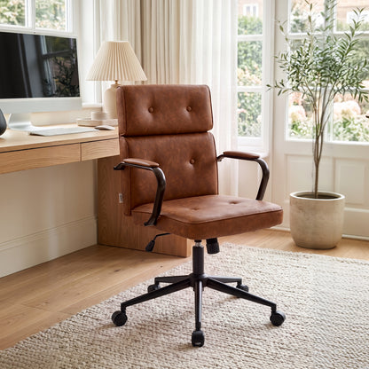 Swivel & Height Adjustable Office Chair with High Back