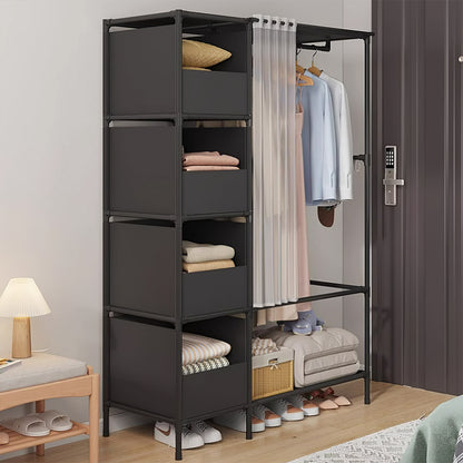 Portable Metal Closet Bedroom Cabinet