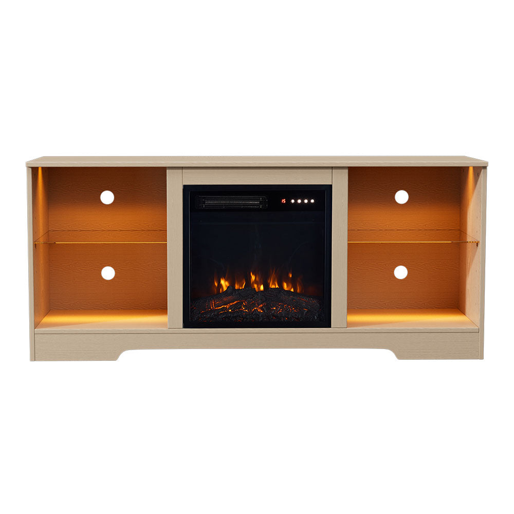 TV Stand Electric Fireplace Adjustable Flame with Remote Control