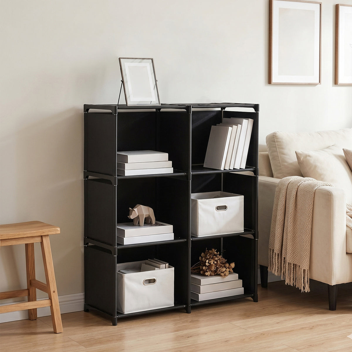 Freestanding Multi-tier Bookshelf Storage Shelf