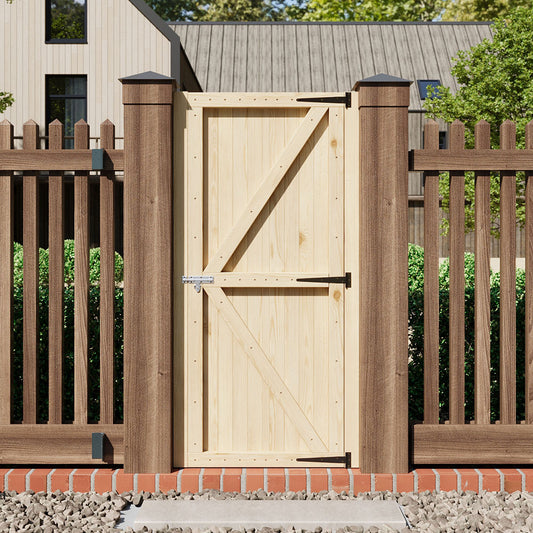 75cm Wide Arched Wooden Garden Gate 180cm High