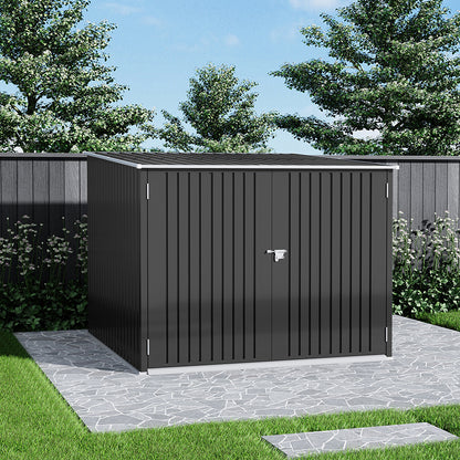 195CM Wide Steel Garden Shed For 4 Bicycles
