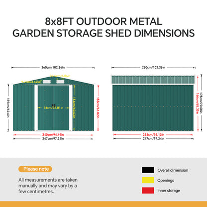 Steel Garden Storage Shed with Apex Roof