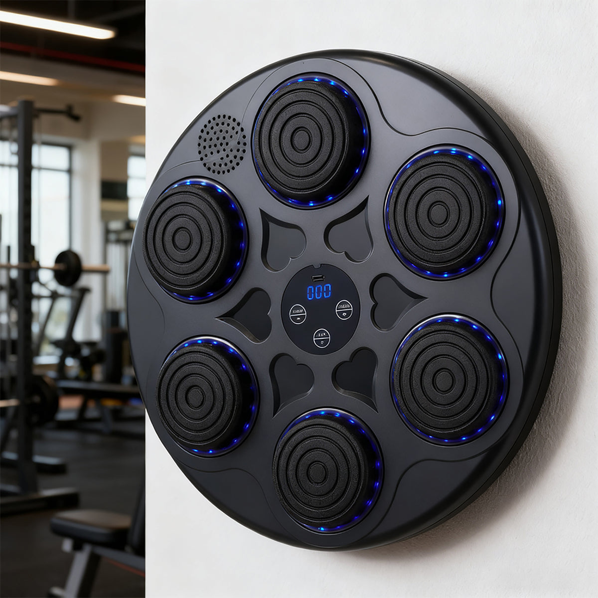 Wall-Mounted Adjustable Music Boxing Machine with LED Lights