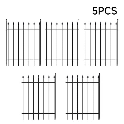5-Panel Decorative Metal Garden Fence Set