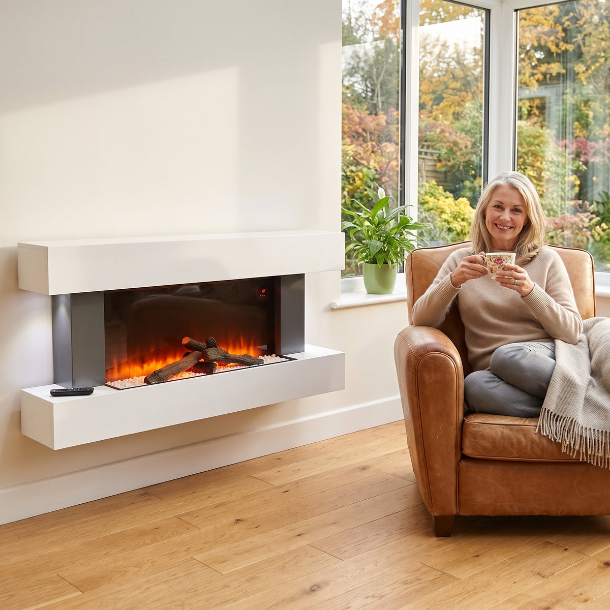 52 Inch MDF Electric Fireplace Suite with Remote Control