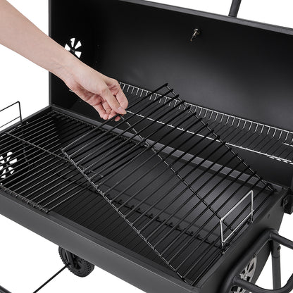 Outdoor Garden Charcoal Smoker BBQ Grill with Wheels
