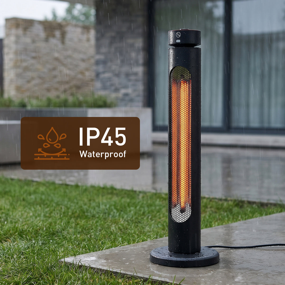 2000W Freestanding Infrared Patio Heater with Remote Control IP45 Rated