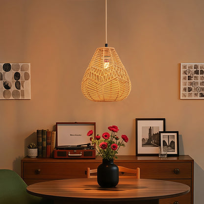 E27 Rattan-woven Ceiling Pendant Light