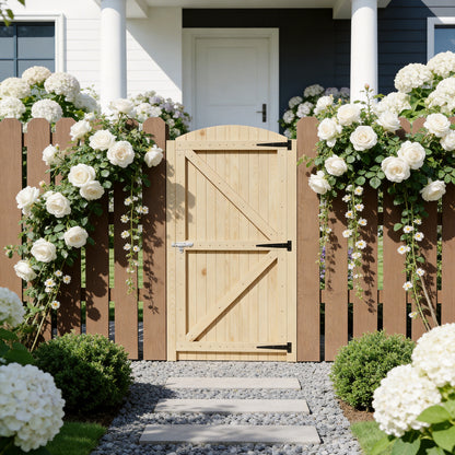 83cm W Arch Top Heavy-Duty Garden Gate with Latch