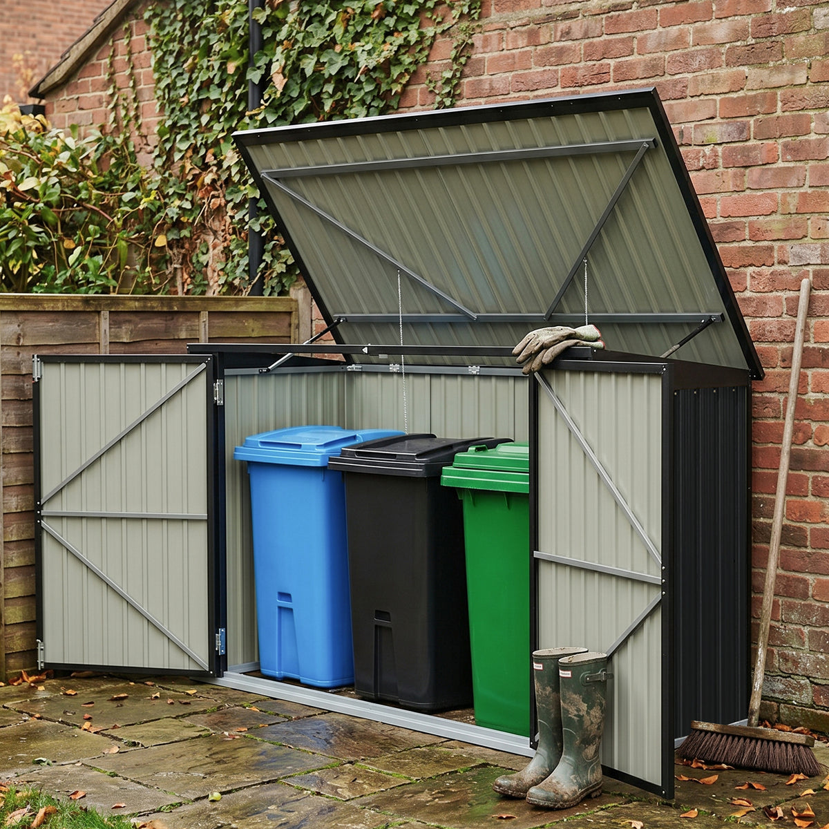 Outdoor Trash Bin Storage Shed