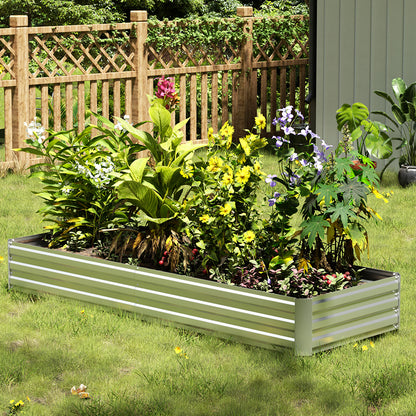 Outdoor Rectangular Metal Raised Garden Bed