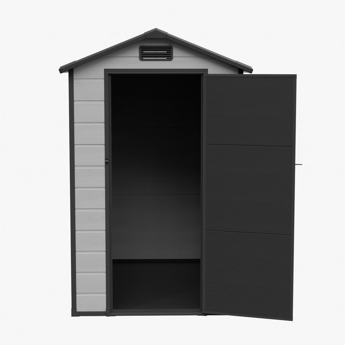 4 x 6 ft Plastic Garden Storage Shed with Apex Roof & Lockable Door
