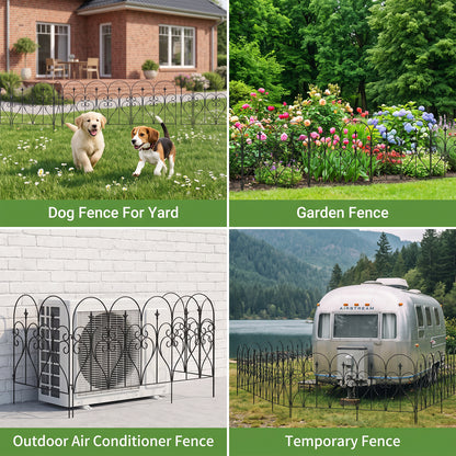 5-Pack Decorative Metal Garden Fence Panels