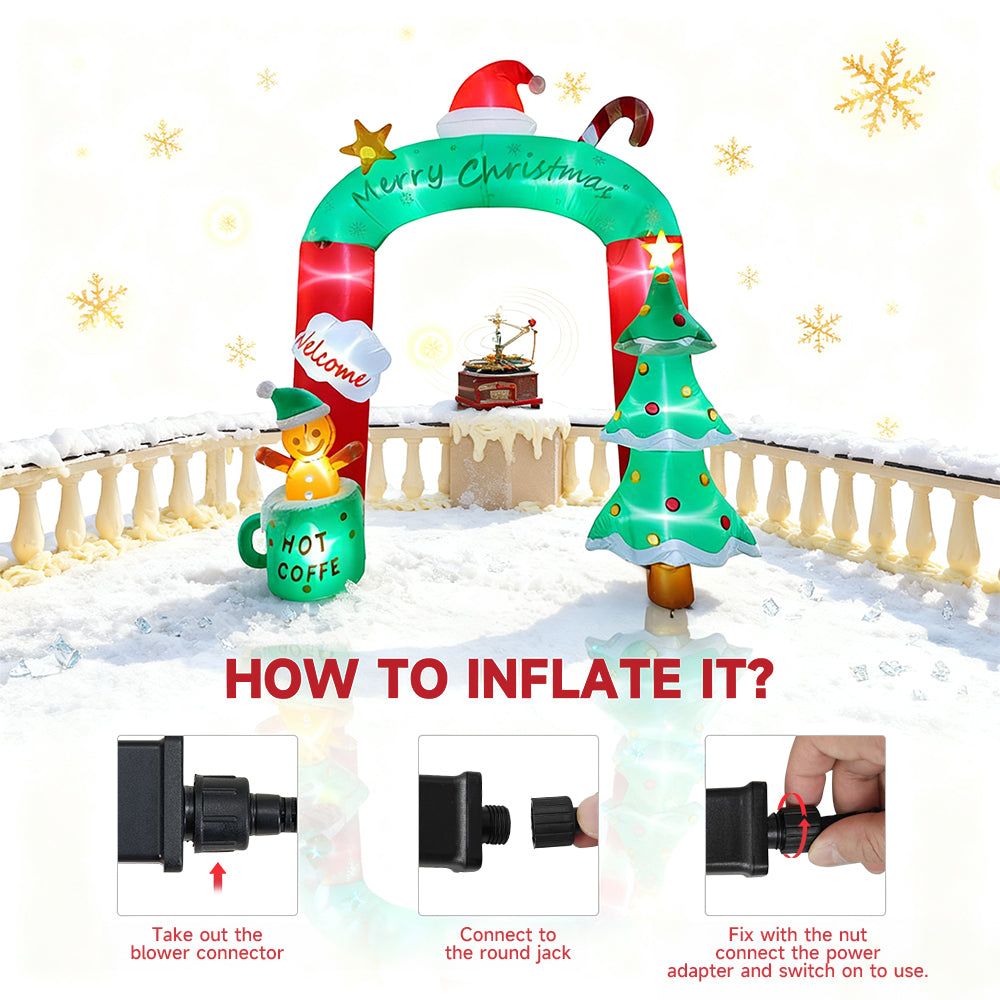 9FT/2.7M Christmas Blow-up Archway Inflatable Model Decoration