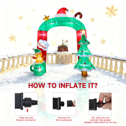 9FT/2.7M Christmas Blow-up Archway Inflatable Model Decoration