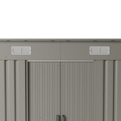 8 x 4 ft Metal Garden Storage Shed with Pent Roof & Lockable Double Doors