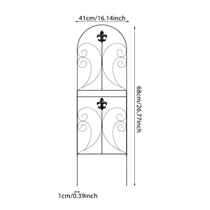 10-Panel Metal Arched Garden Fence Yard Borders Decor Set