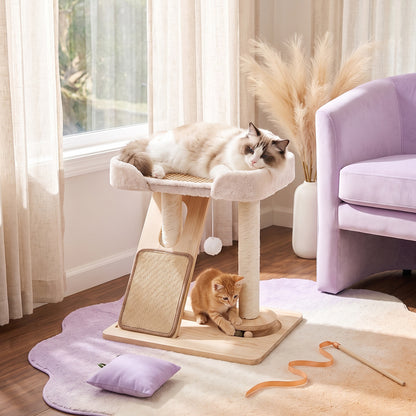 Cat Tree with Scratching Posts and Toy