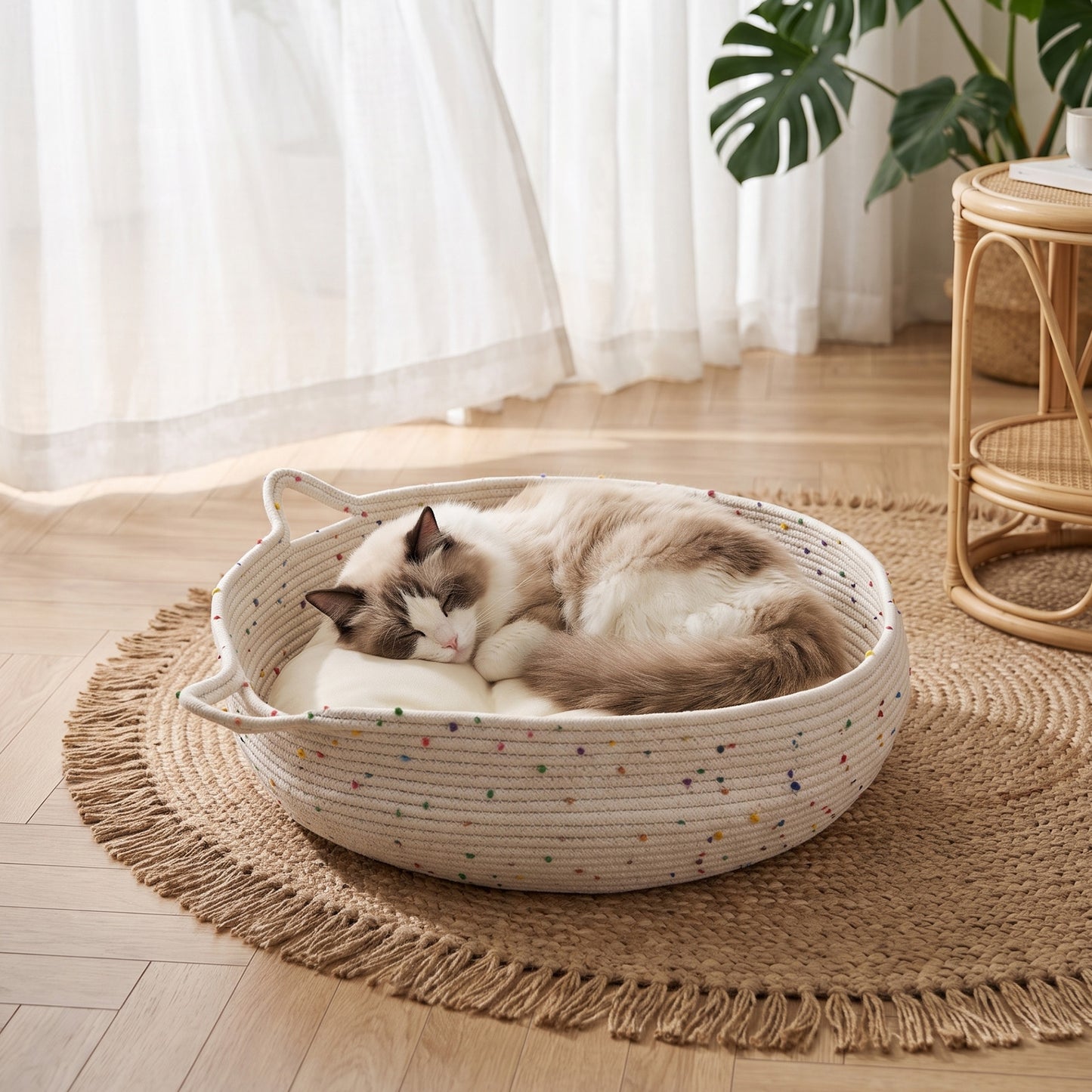 Cotton Rope Pet Bed with Cushion