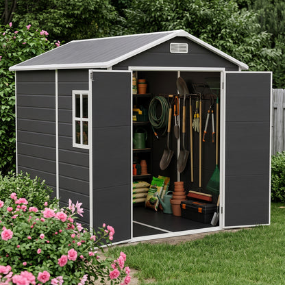 6x8 FT Outdoor Garden Plastic Storage Shed