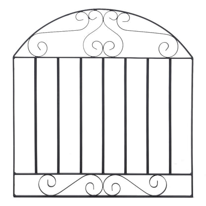 Black Metal Wrought Iron Garden Gate Heavy Duty with Fittings Bolts