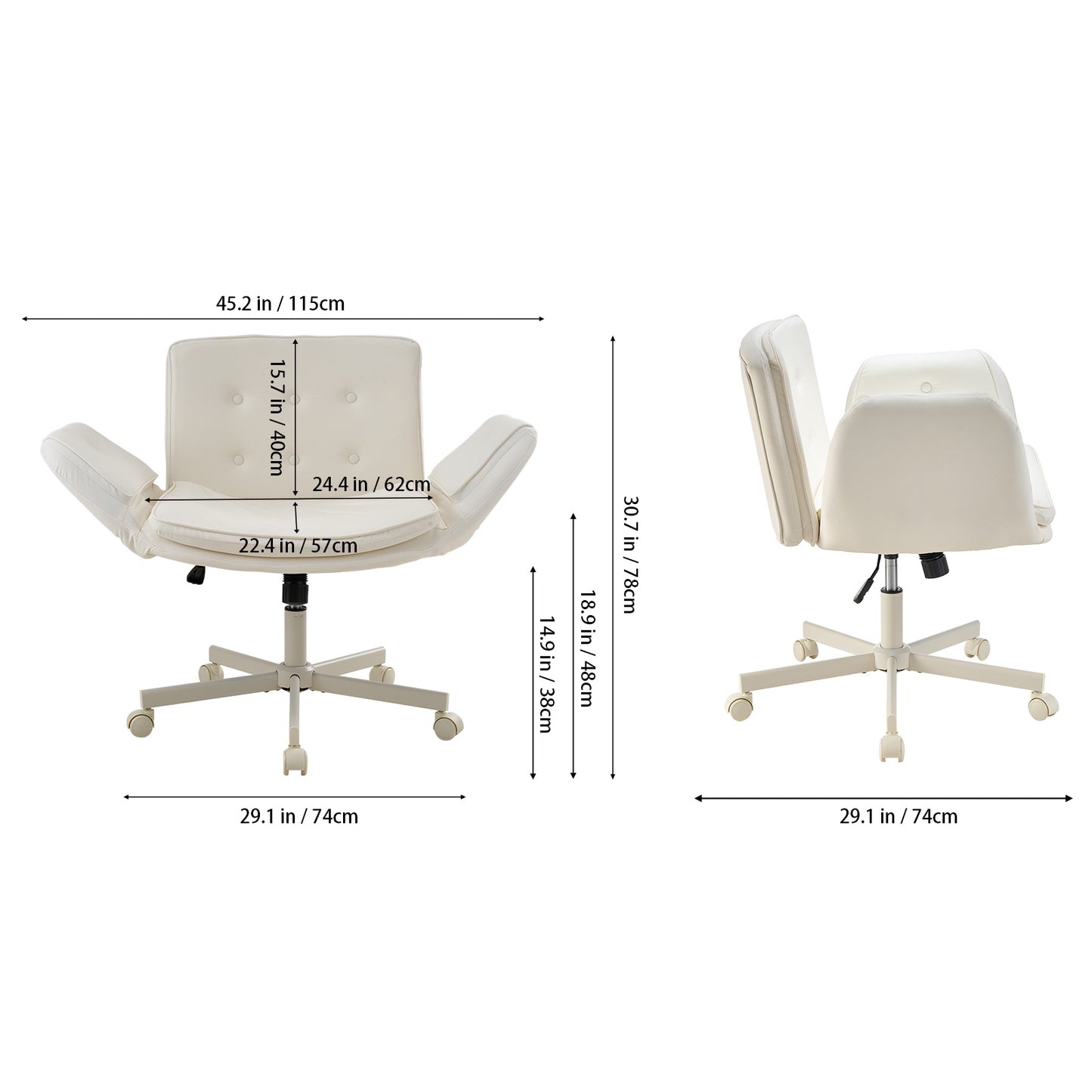 Height-Adjustable Swivel Office Chair with Castors
